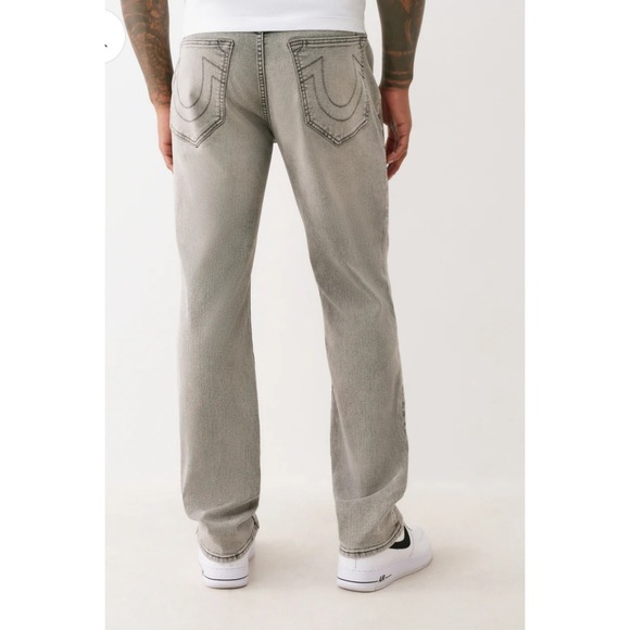 True Religion Geno Sn Slim Style 700387 Gray Silvery Wash Size W38x32L - Picture 2 of 10